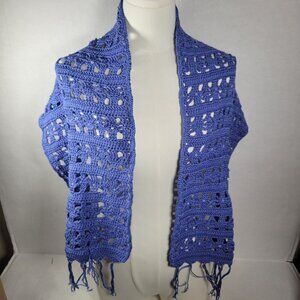 Handcrafted Beaded Crochet Classic Comfortable Cozy Casual Fringed Wrap Scarf
